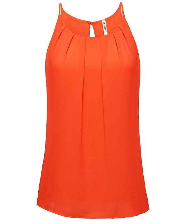 ZENNESSA ZENNESSAs Pleated Chiffon NeonOrange